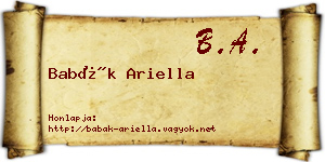 Babák Ariella névjegykártya